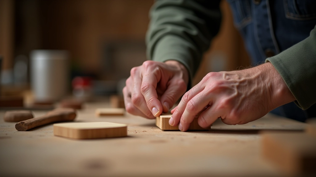 Hands working on a woodworking project in a workshop setting